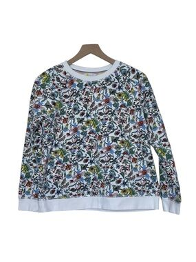 Boden Medium Floral Botanical Garden Crewneck Cotton Sweatshirt Cottagecore Boho